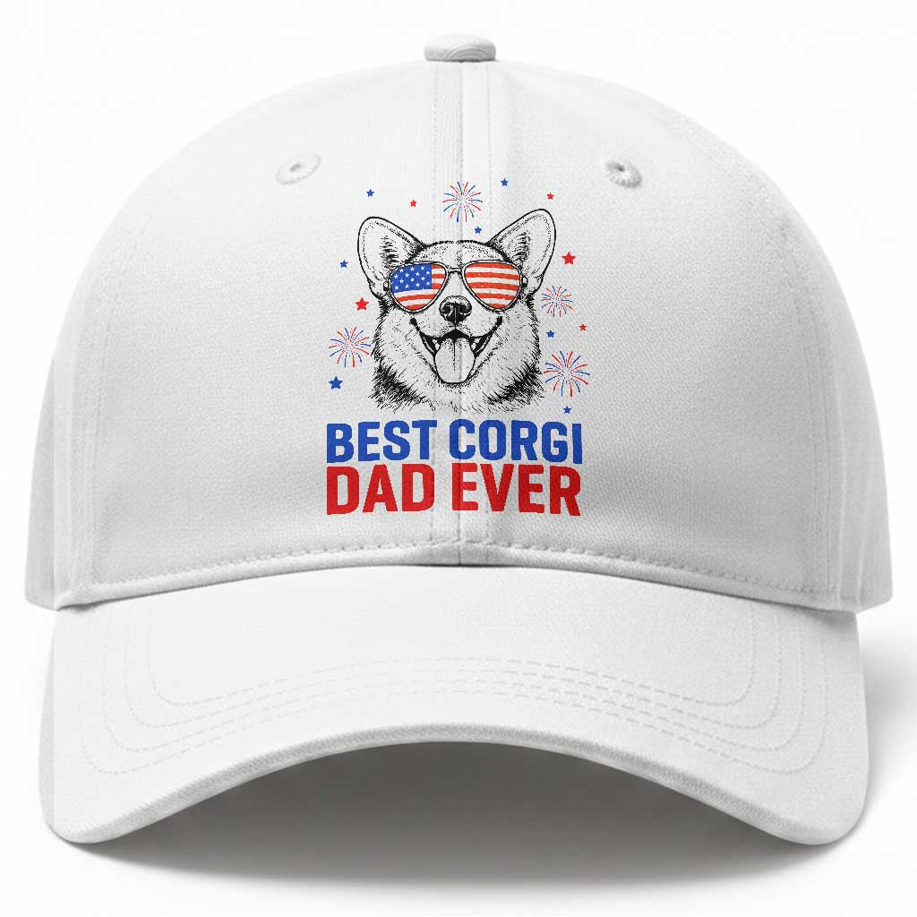 Best Corgi Dad Ever Baseball Cap Funny Dog Lover Dad 4th Of July TS14 Print Your Wear