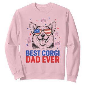 Best Corgi Dad Ever Sweatshirt Funny Dog Lover Dad 4th Of July TS14 Light Pink Print Your Wear