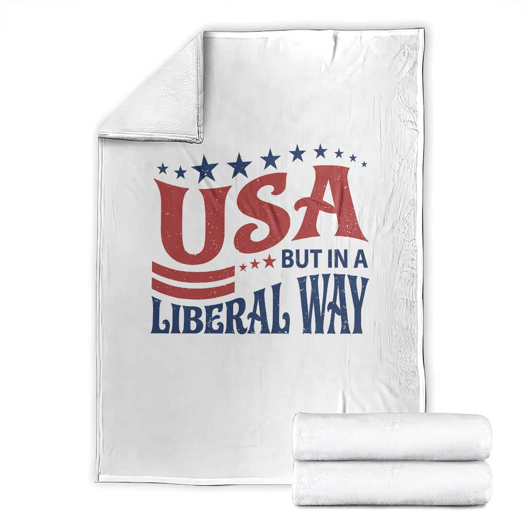 USA But In A Liberal Way 4th of July Throw Blanket Feminist Women's Rights TS14 White Print Your Wear