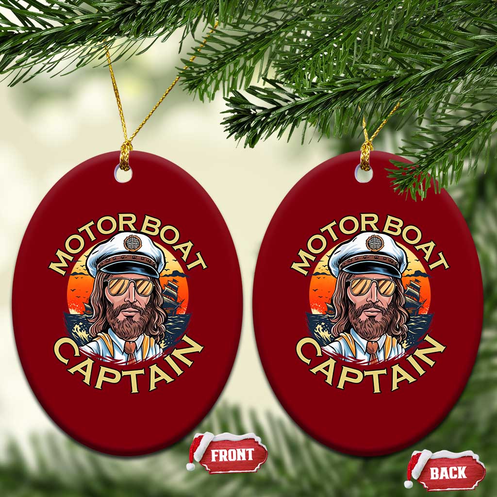 Funny Pontoon Boating Motor Boatin Lake Ceramic Ornament Motor Boat Captain TS14 Print Your Wear