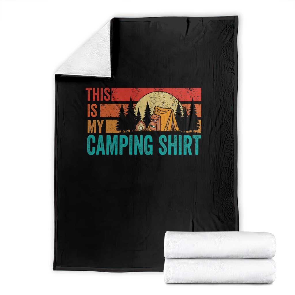 Funny Camper Throw Blanket This Is My Camping Shirt TS14 Black Print Your Wear