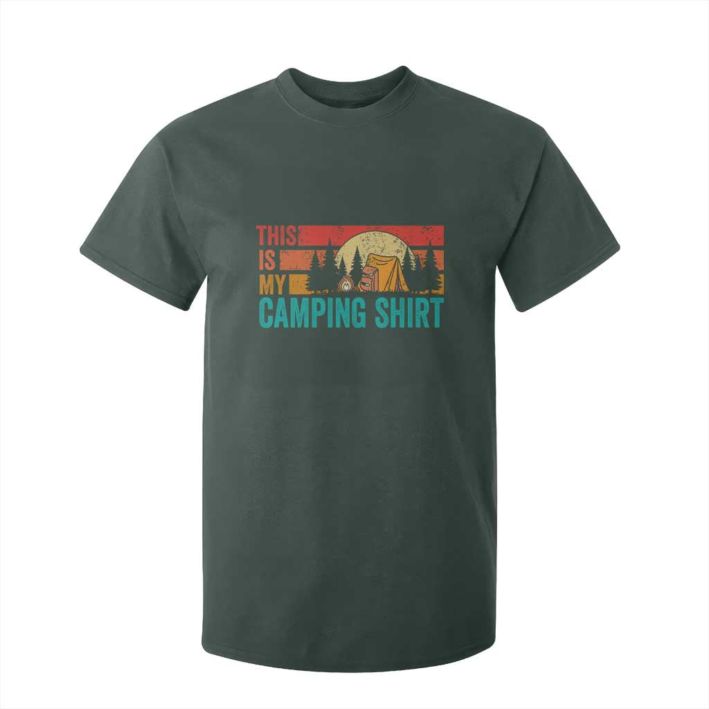 Funny Camper T Shirt For Kid This Is My Camping Shirt TS14 Dark Forest Green Print Your Wear