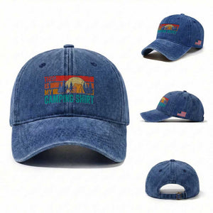 Funny Camper Washed Cotton Baseball Cap This Is My Camping Shirt TS14 Washed Cap Universal Fit Royal Blue Print Your Wear