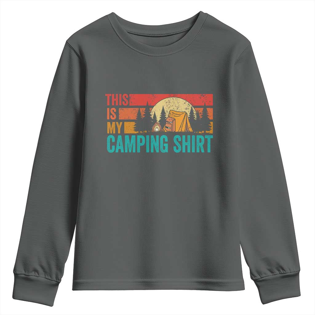 Funny Camper Youth Sweatshirt This Is My Camping Shirt TS14 Dark Heather Print Your Wear