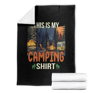 Funny Camper Glamper Throw Blanket This Is My Camping Shirt TS14 Black Print Your Wear