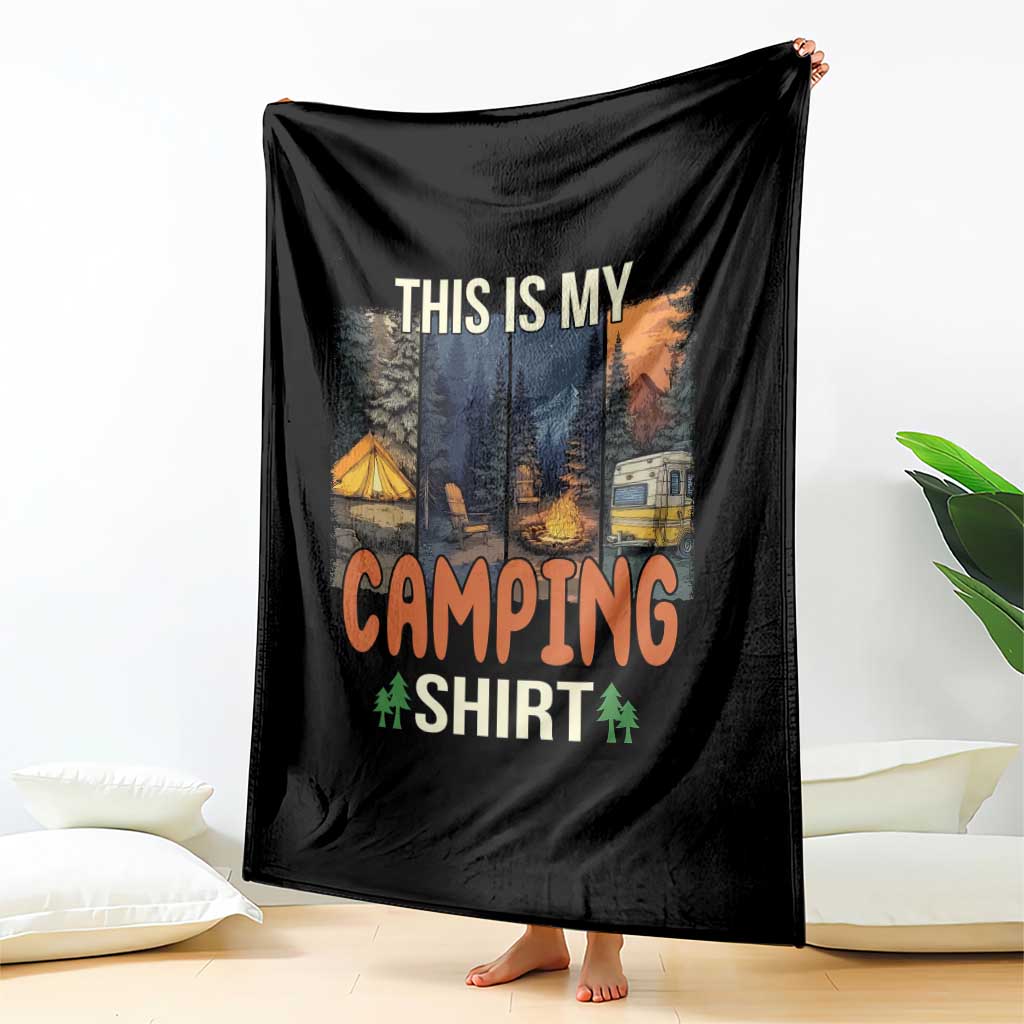 Funny Camper Glamper Throw Blanket This Is My Camping Shirt TS14 Print Your Wear