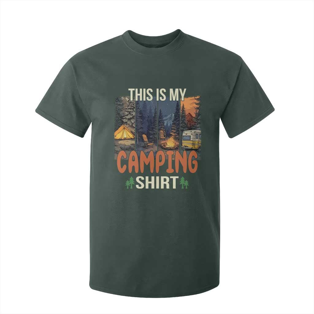 Funny Camper Glamper T Shirt For Kid This Is My Camping Shirt TS14 Dark Forest Green Print Your Wear