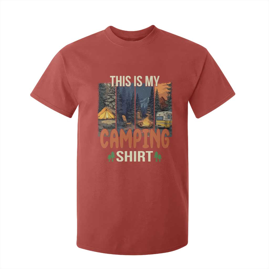 Funny Camper Glamper T Shirt For Kid This Is My Camping Shirt TS14 Red Print Your Wear