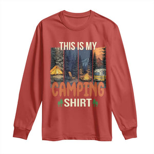 Funny Camper Glamper Long Sleeve Shirt This Is My Camping Shirt TS14 Red Print Your Wear