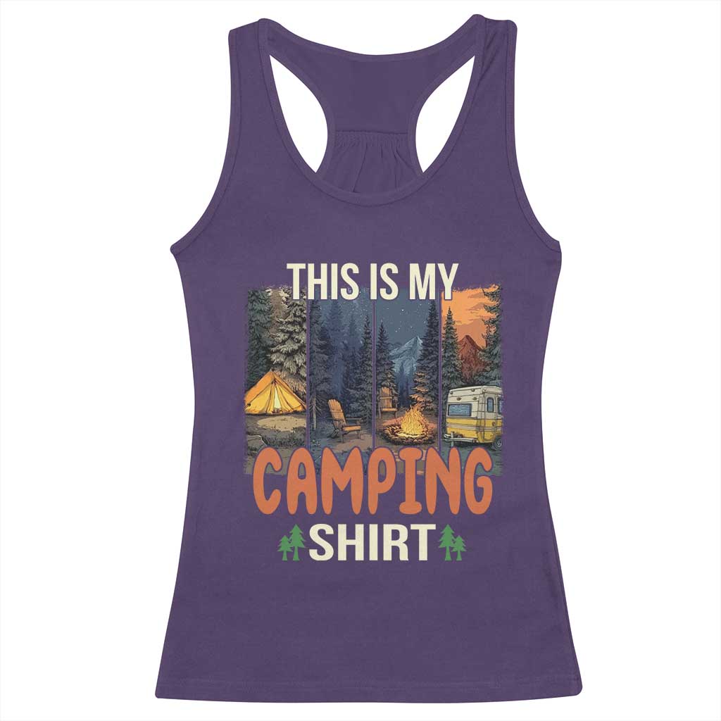 Funny Camper Glamper Racerback Tank Top This Is My Camping Shirt TS14 Purple Print Your Wear