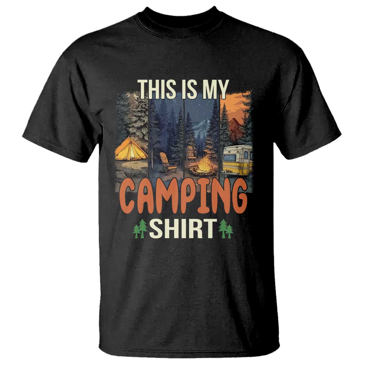 Funny Camper Glamper T Shirt This Is My Camping Shirt TS14 Black Print Your Wear