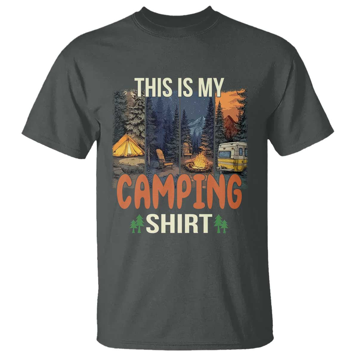 Funny Camper Glamper T Shirt This Is My Camping Shirt TS14 Dark Heather Print Your Wear