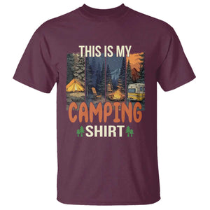 Funny Camper Glamper T Shirt This Is My Camping Shirt TS14 Maroon Print Your Wear