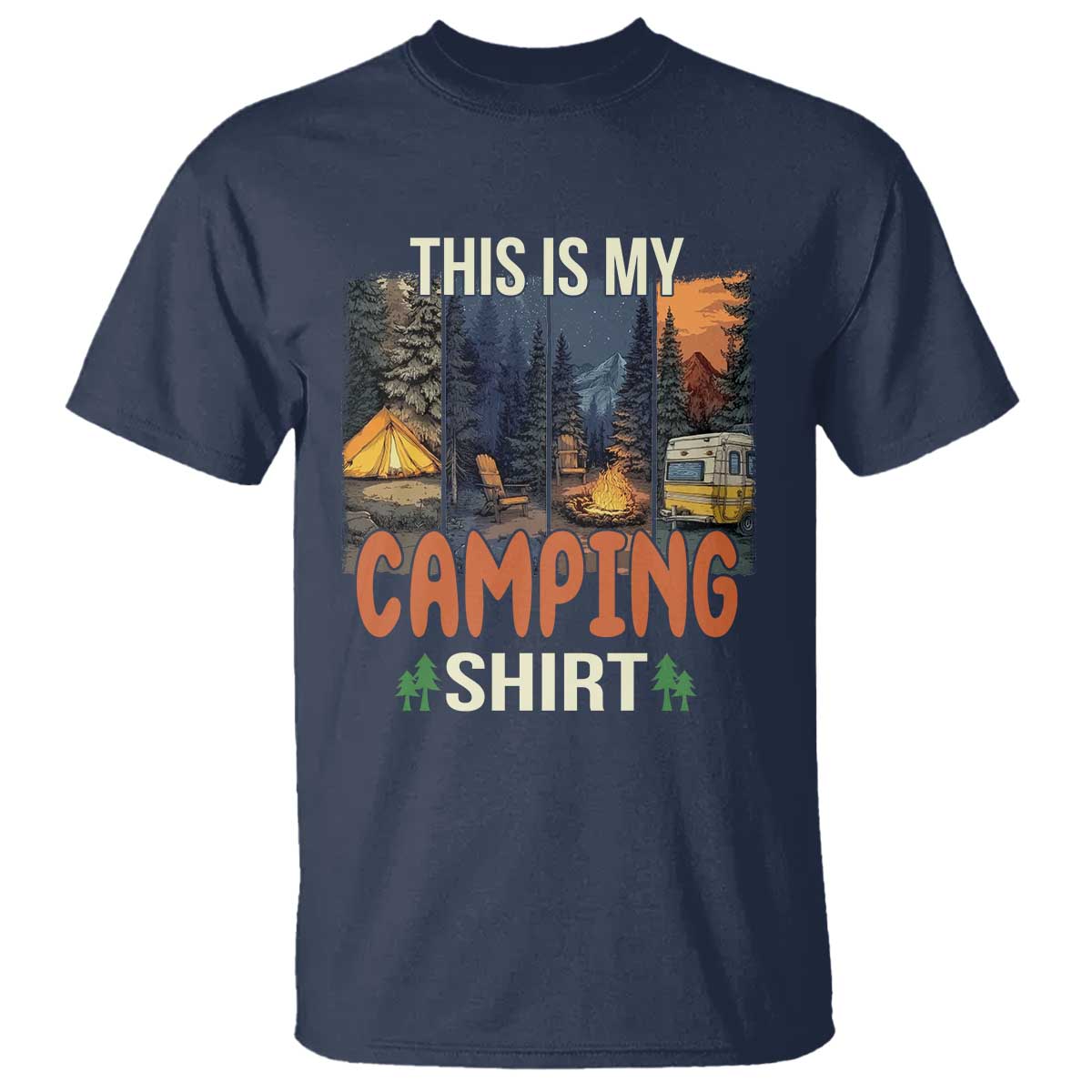 Funny Camper Glamper T Shirt This Is My Camping Shirt TS14 Navy Print Your Wear