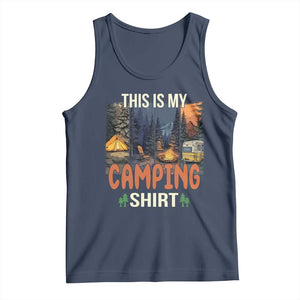 Funny Camper Glamper Tank Top This Is My Camping Shirt TS14 Navy Print Your Wear