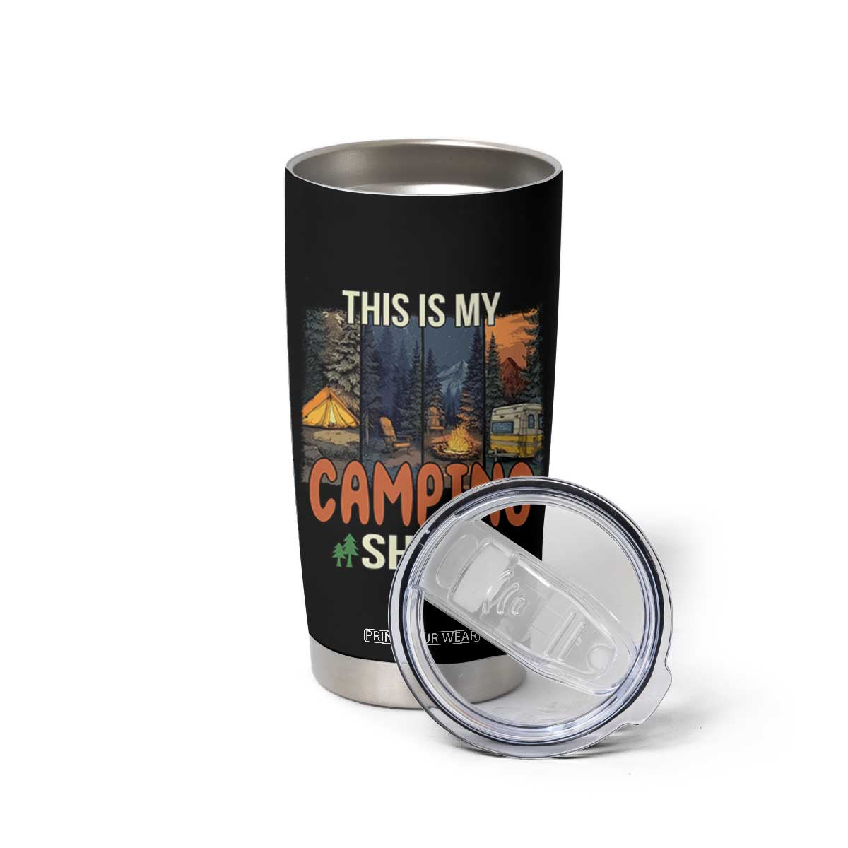 Funny Camper Glamper Tumbler Cup This Is My Camping Shirt TS14 Print Your Wear