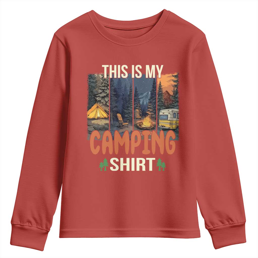 Funny Camper Glamper Youth Sweatshirt This Is My Camping Shirt TS14 Red Print Your Wear