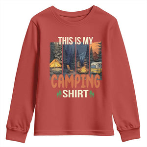 Funny Camper Glamper Youth Sweatshirt This Is My Camping Shirt TS14 Red Print Your Wear