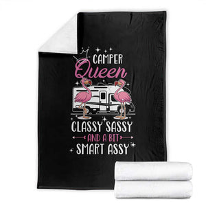 Funny Camping RV Throw Blanket Camper Queen Classy Sassy And A Bit Smart Assy TS14 Black Print Your Wear