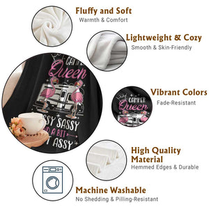 Funny Camping RV Throw Blanket Camper Queen Classy Sassy And A Bit Smart Assy TS14 Print Your Wear