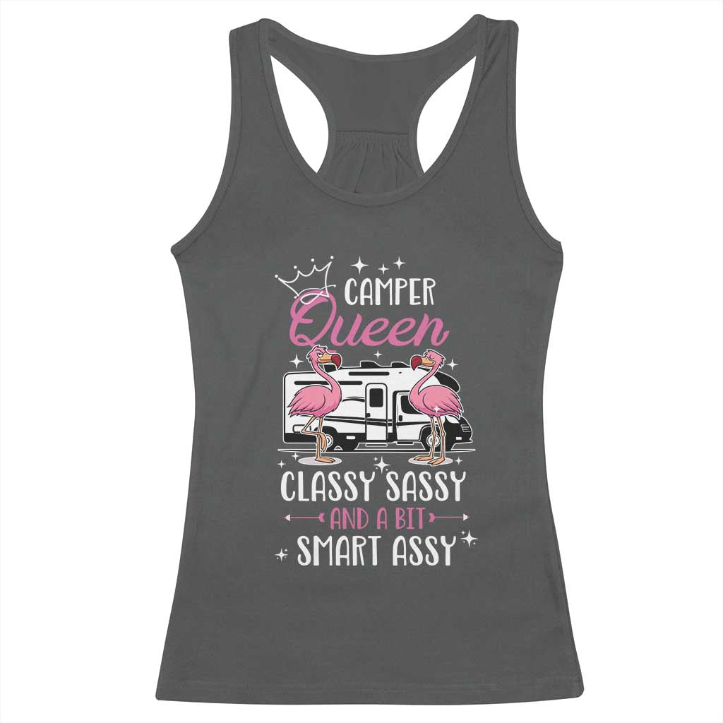 Funny Camping RV Racerback Tank Top Camper Queen Classy Sassy And A Bit Smart Assy TS14 Dark Heather Print Your Wear