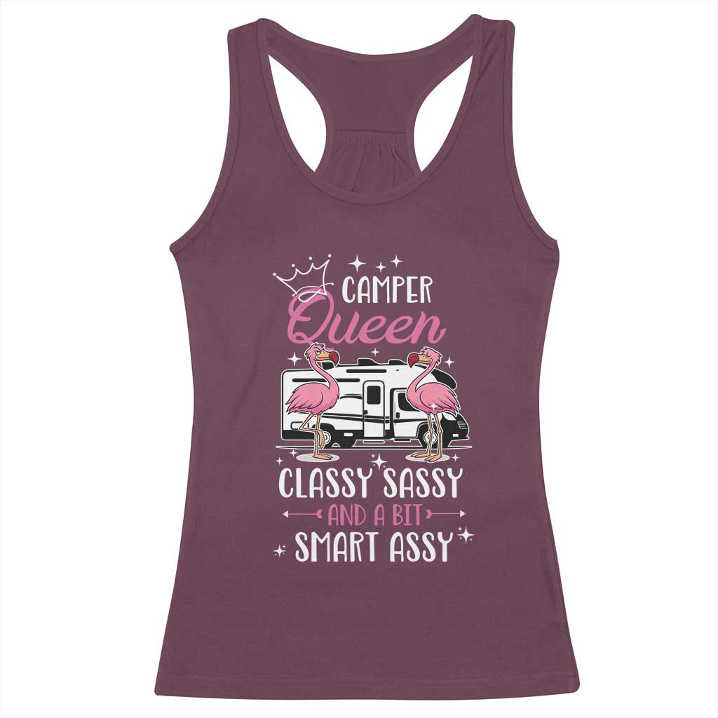Funny Camping RV Racerback Tank Top Camper Queen Classy Sassy And A Bit Smart Assy TS14 Maroon Print Your Wear
