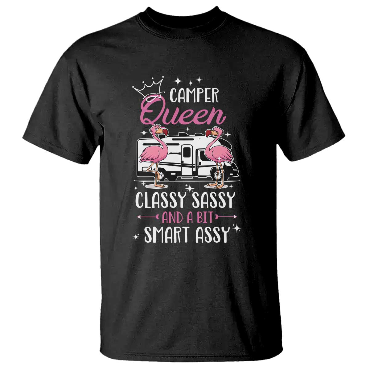 Funny Camping RV T Shirt Camper Queen Classy Sassy And A Bit Smart Assy TS14 Black Print Your Wear