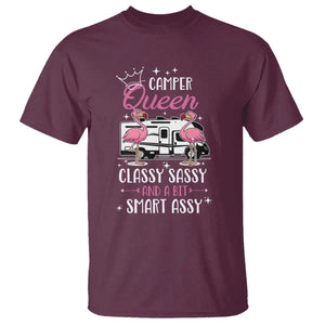 Funny Camping RV T Shirt Camper Queen Classy Sassy And A Bit Smart Assy TS14 Maroon Print Your Wear