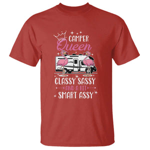 Funny Camping RV T Shirt Camper Queen Classy Sassy And A Bit Smart Assy TS14 Red Print Your Wear