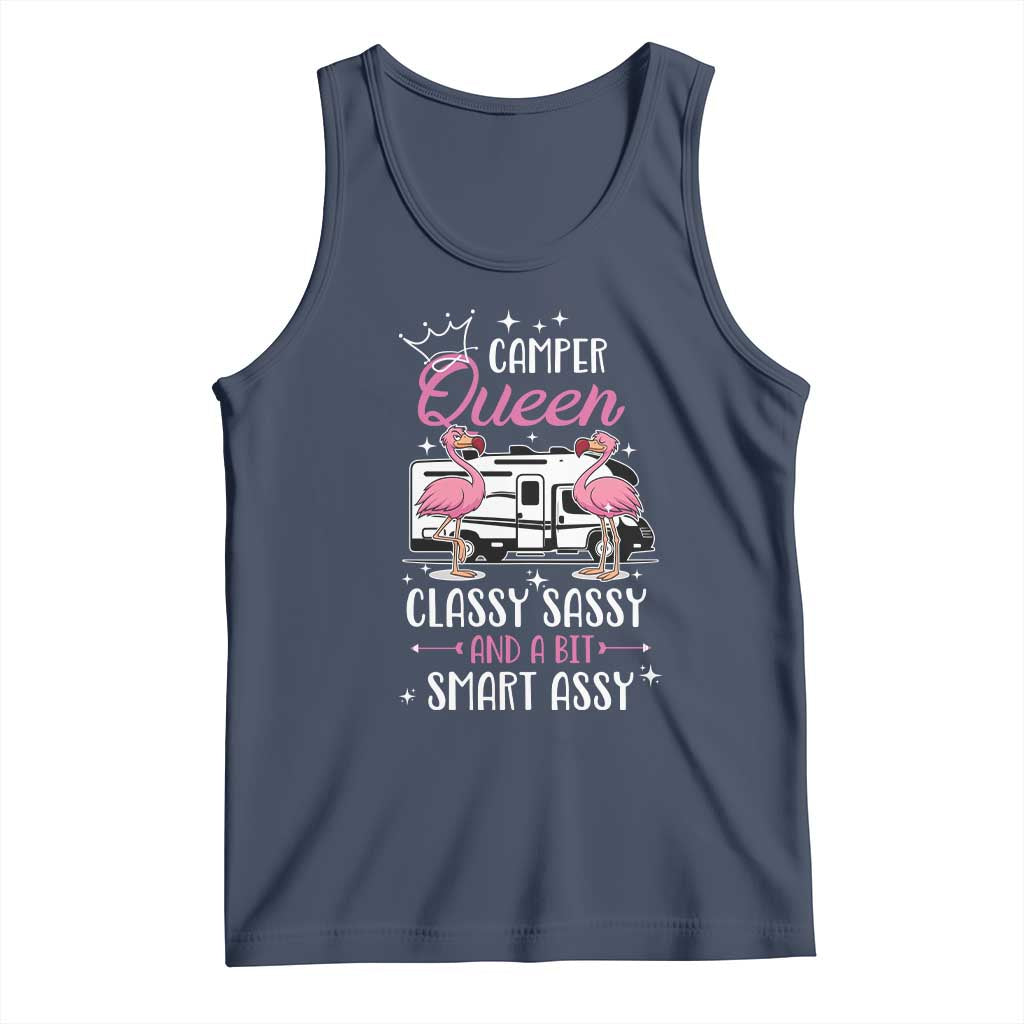 Funny Camping RV Tank Top Camper Queen Classy Sassy And A Bit Smart Assy TS14 Navy Print Your Wear