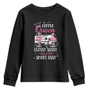 Funny Camping RV Youth Sweatshirt Camper Queen Classy Sassy And A Bit Smart Assy TS14 Black Print Your Wear