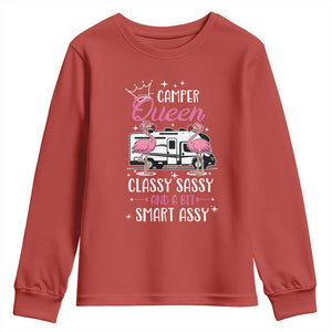 Funny Camping RV Youth Sweatshirt Camper Queen Classy Sassy And A Bit Smart Assy TS14 Red Print Your Wear