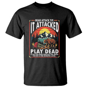Funny Camping Hiking Sarcastic T Shirt Bear Attack Tip TS14 Black Print Your Wear