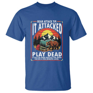 Funny Camping Hiking Sarcastic T Shirt Bear Attack Tip TS14 Royal Blue Print Your Wear