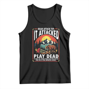 Funny Camping Hiking Sarcastic Tank Top Bear Attack Tip TS14 Black Print Your Wear