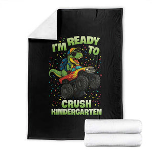 Back To School Boy Dinosaur Throw Blanket I Am Ready To Crush Kindergarten TS14 Black Print Your Wear