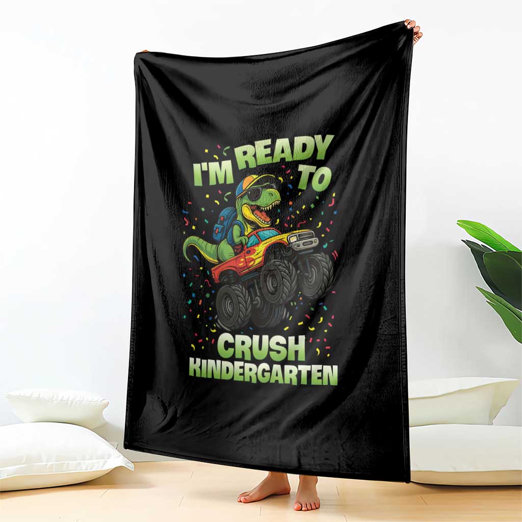 Back To School Boy Dinosaur Throw Blanket I Am Ready To Crush Kindergarten TS14 Print Your Wear