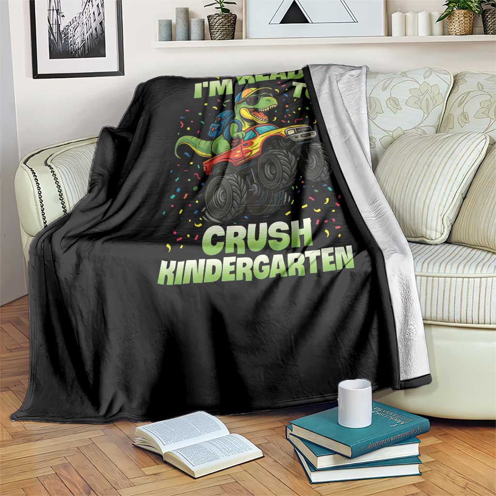 Back To School Boy Dinosaur Throw Blanket I Am Ready To Crush Kindergarten TS14 Print Your Wear