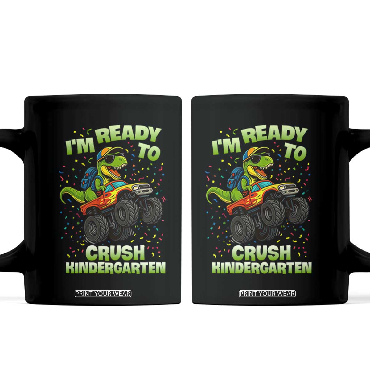 Back To School Boy Dinosaur Coffee Mug I Am Ready To Crush Kindergarten TS14 Black Print Your Wear