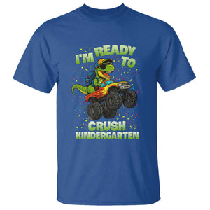 Back To School Boy Dinosaur T Shirt I Am Ready To Crush Kindergarten TS14 Royal Blue Print Your Wear