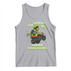 Back To School Boy Dinosaur Tank Top I Am Ready To Crush Kindergarten TS14 Athletic Heather Print Your Wear