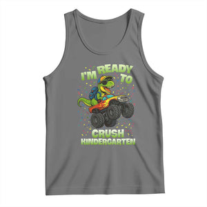 Back To School Boy Dinosaur Tank Top I Am Ready To Crush Kindergarten TS14 Black Heather Print Your Wear