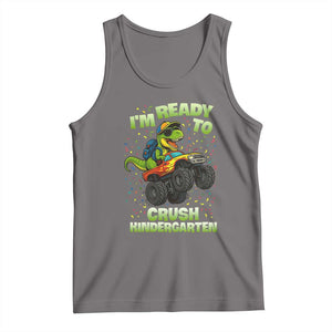 Back To School Boy Dinosaur Tank Top I Am Ready To Crush Kindergarten TS14 Deep Heather Print Your Wear