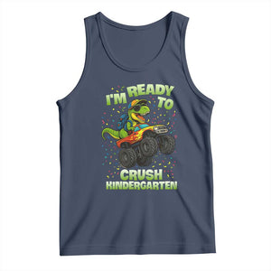 Back To School Boy Dinosaur Tank Top I Am Ready To Crush Kindergarten TS14 Navy Print Your Wear