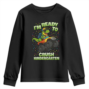 Back To School Boy Dinosaur Youth Sweatshirt I Am Ready To Crush Kindergarten TS14 Black Print Your Wear