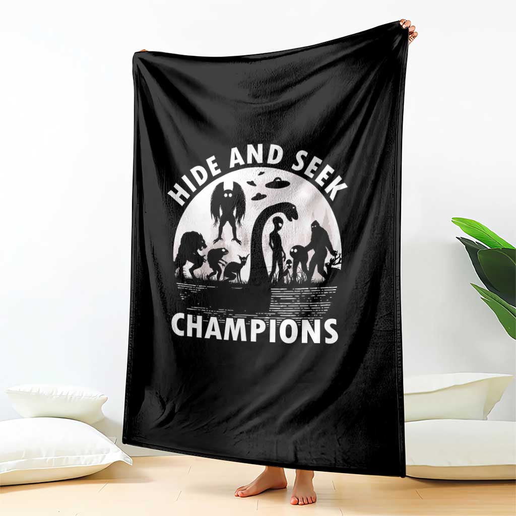 Hide And Seek Champions Throw Blanket Funny Cryptid Cryptozoology TS14 Print Your Wear