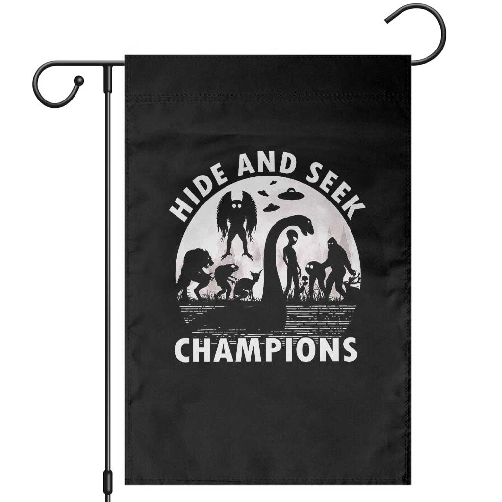 Hide And Seek Champions Garden Flag Funny Cryptid Cryptozoology TS14 Black Print Your Wear