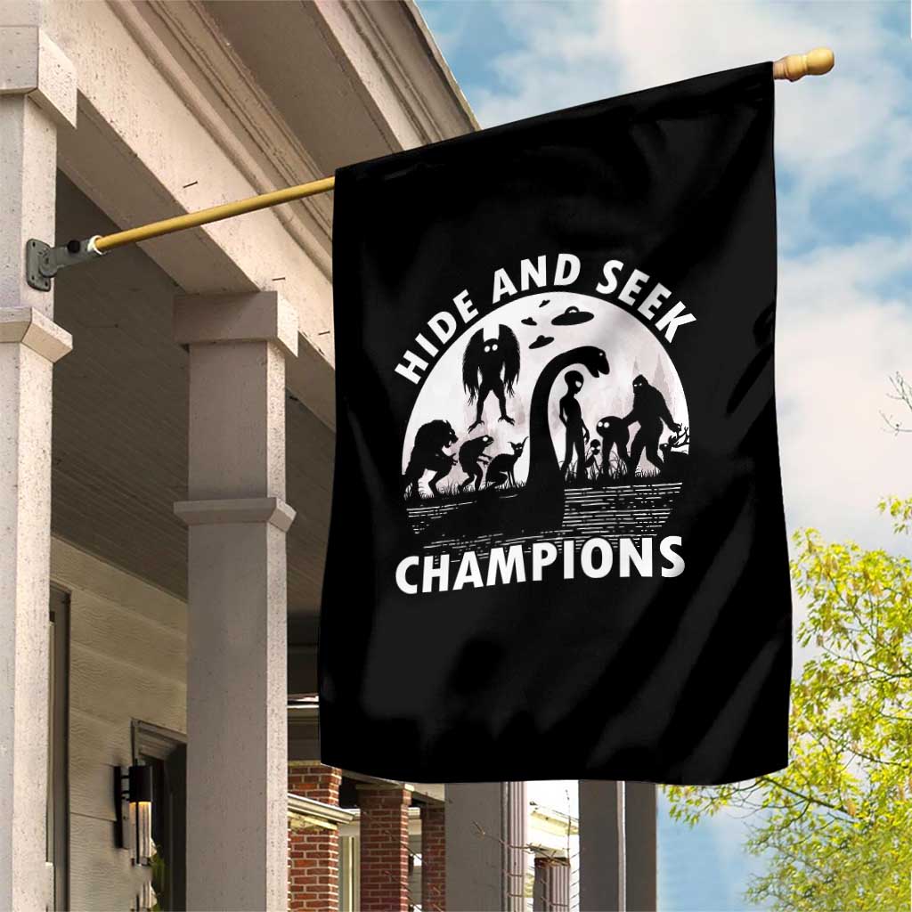 Hide And Seek Champions Garden Flag Funny Cryptid Cryptozoology TS14 Print Your Wear