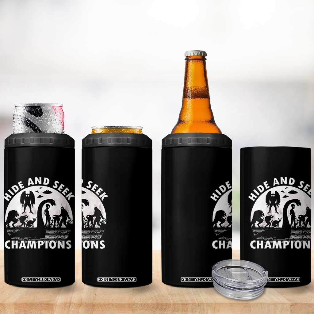 Hide And Seek Champions 4 in 1 Can Cooler Tumbler Funny Cryptid Cryptozoology TS14 Print Your Wear