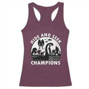Hide And Seek Champions Racerback Tank Top Funny Cryptid Cryptozoology TS14 Maroon Print Your Wear